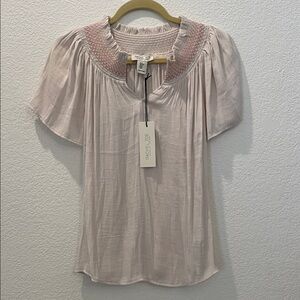 Rachel Zoe Blush Smocked Blouse